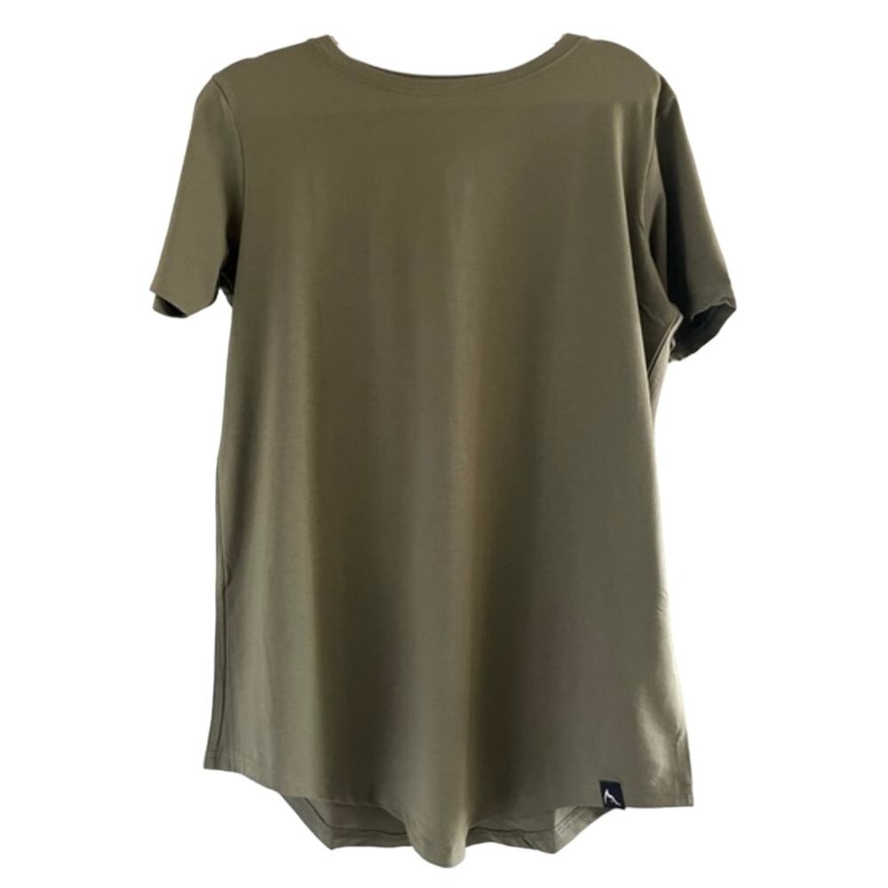 Rokwolf Women’s Pima Cotton Modal Lounge Tee Shirt Olive Size XS